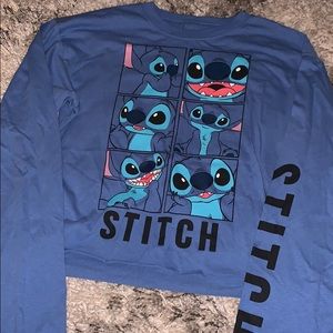 blue stitch long sleeve shirt
